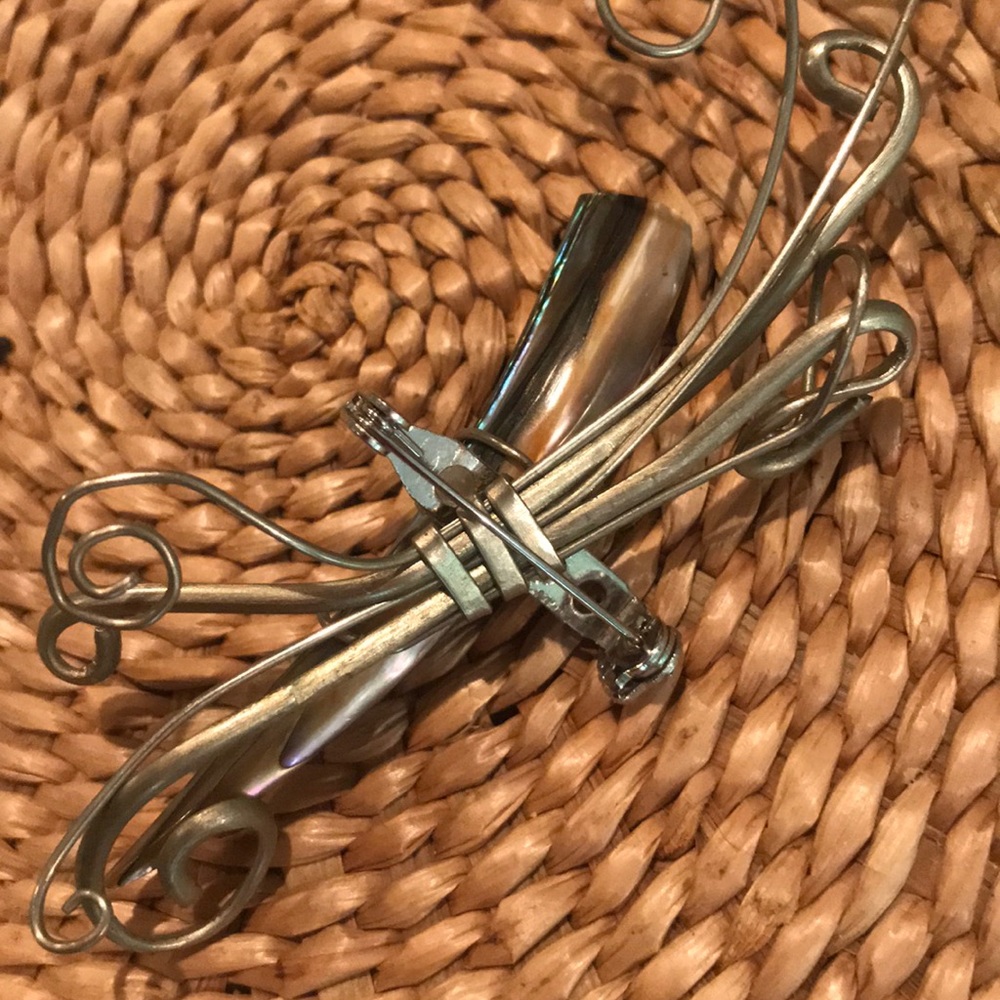 Turquoise Silver Statement Brooch - image 2